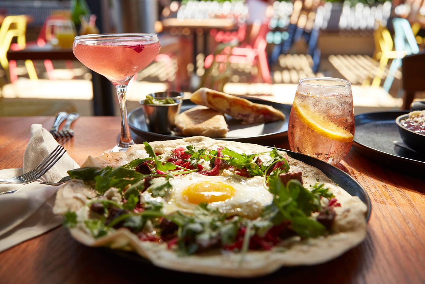 Egg tortilla with a margarita